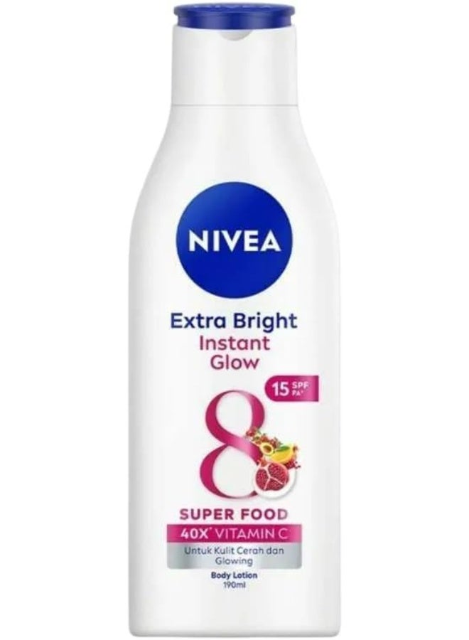 لوشن جسم للتفتيح الفوري والإشراق مع SPF 15 PA+ و40× فيتامين C سوبر فود – 190 مل